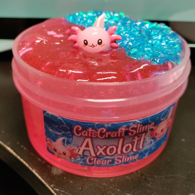 Clear Slime axolotl SCENTED Stretchy Glitter Slime 