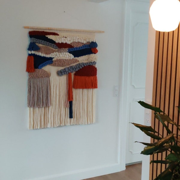 Extra Large Woven Wall Hanging – Modern Boho Wool Tapestry, Textured ...