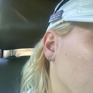 Customer photo from Alisha, Raw Bar Aquamarine Stud Earrings