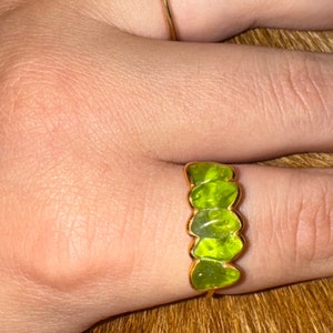 Customer photo from Anna, Five Stone Raw Peridot Ring