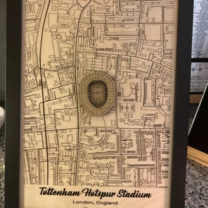 Tottenham Hotspur Stadium Wall Art | Tottenham Hotspur FC | Laser Engraved Wood