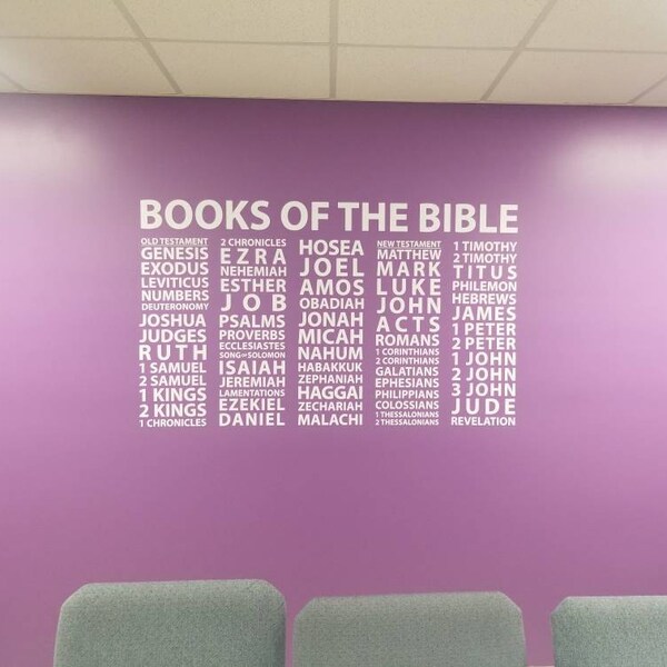 Books of the Bible - Wall Decal - Youth Room - Church - Colorful ...