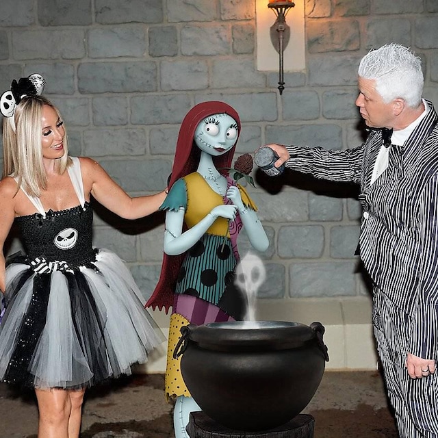 nightmare before christmas party dress Sally the Nightmare Before Christmas Tim Burton Inspired Tutu Dress  Halloween Costume Birthday Party Pageant Princess Ball Gown Patchwork