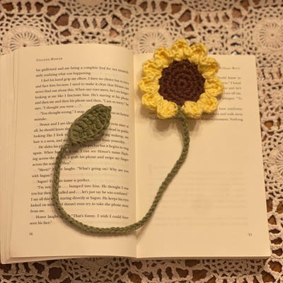 Sunflower Applique Crochet PDF Pattern Simple Flat Floral Beginner ...