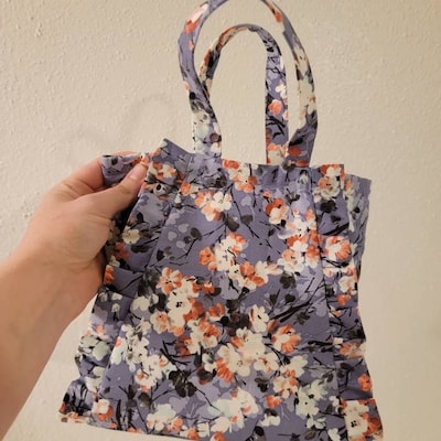 Triangular Frill Tote PDF Sewing Pattern Canvas Tote Pattern Tutorial ...