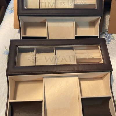 Leather Catchall, Mens Dresser Organizer, Personalized Valet Tray ...