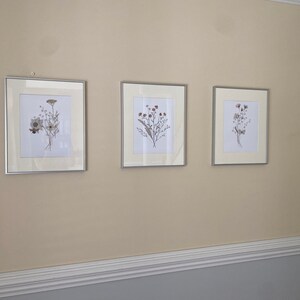 Set of 3 Wildflower Prints Floral Instant Art Printable Art Line Art ...