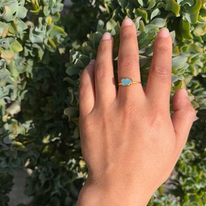 Customer photo from Angela, Raw Blue Apatite Ring in Yellow Gold