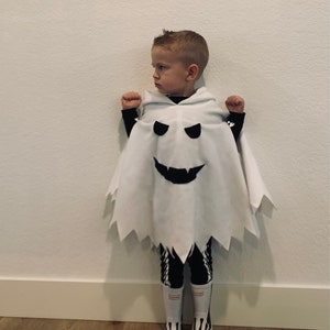 Kind Peuter Volwassene Halloween Kostuum Kleding Unisex kinderkleding pakken Ghost Hooded Cape Cloak Poncho 