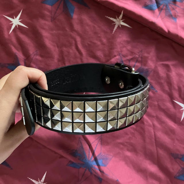 Men & Women Studded Belt, Metal Punk Rock Rivet Belt With  display picture 2