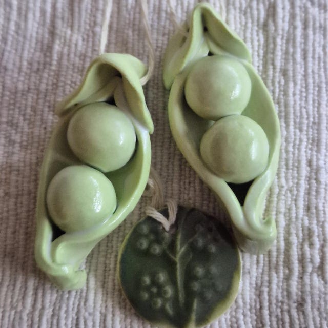 Peas in a Pod デコパージュ プレート Peas in a Pod デコパージュ