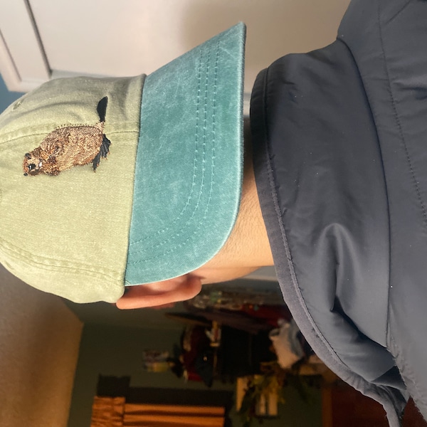 BEAVER Wildlife Hat One Embroidered Men Women Cotton Baseball Cap ...