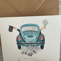 Glückwunschkarte zur Hochzeit VW Käfer Klappkarte mit Umschlag Etsy.de