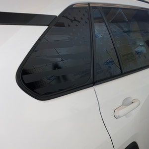 Distressed American Flag Quarter Window Decal For 2019-2023 Toyota Rav4 – Matte Vinyl Sticker
