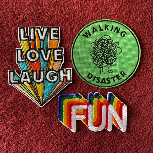 Cute Funny Iron on Patches Happiness, Love, Friendship, Friends, Embroidered  Sew on / Iron on Jeans Bags Clothes Transfer, Badge 