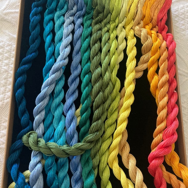 Hand Dyed Embroidery Thread Pack 10 Colours Pastels Collection - Etsy