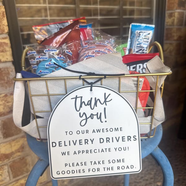 Delivery Driver Thank You Weatherproof Snack Goodie Treat Box Sign - Etsy