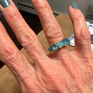 Customer photo from Johanna, Five Stone Raw Aquamarine Ring