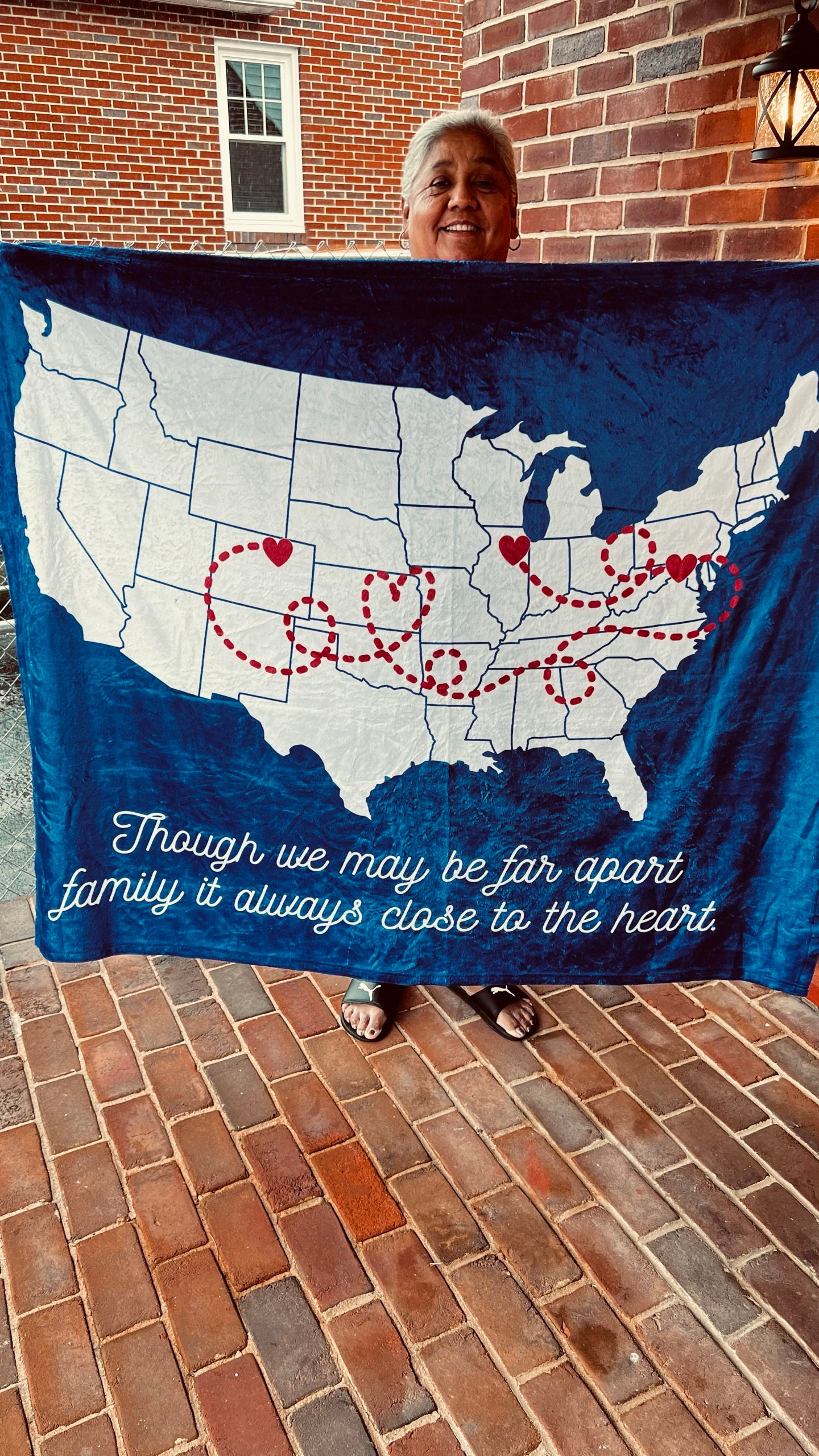 Long Distance Family Gift, Personalized Blanket for Mom, Custom State to State, Multiple States Custom Blanket Family Gift, Christmas Gift