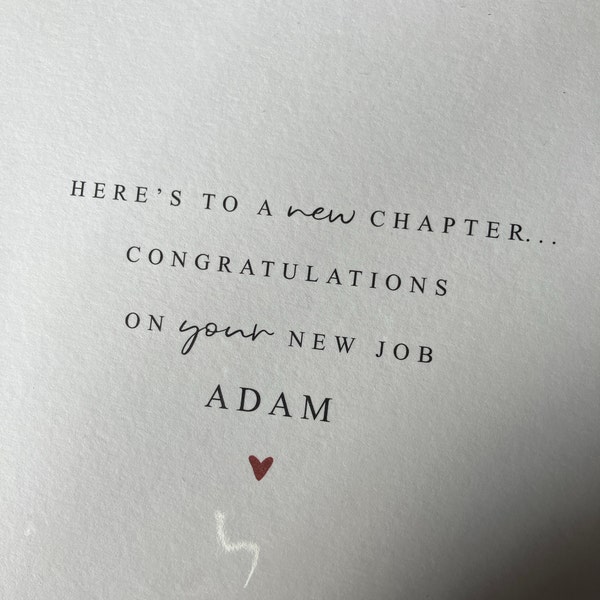 Personalised Congratulations on Your New Job Card | New Chapter Card ...