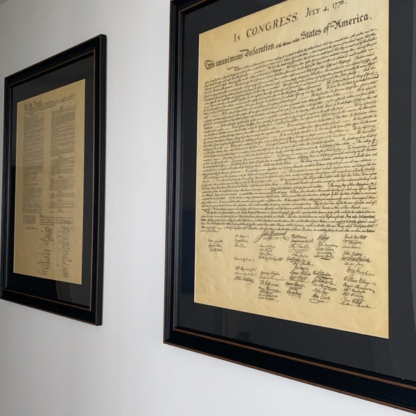 Poster Size Framed Constitution and Declaration of Independence Set ...