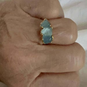 Customer photo from Dana, New Triple Raw Aquamarine Ring