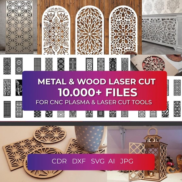 10000+ Laser Cut Panel Designs: Mega Vector Bundle (digital Download ...