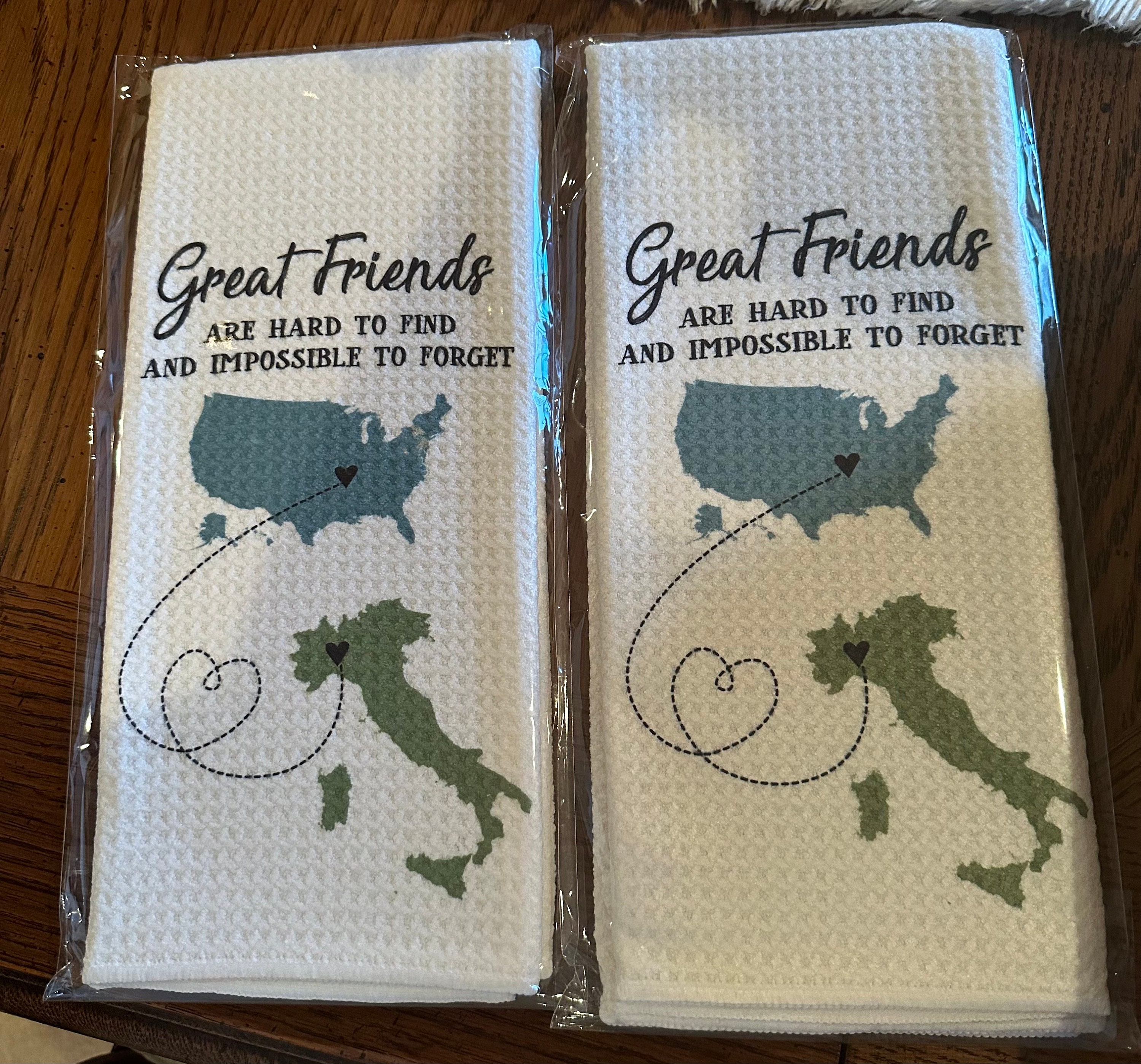 Long Distance Two State Friends Dish Towel | Personalized Kitchen Towel | Going Away Gift | Personalized Dish Towel | Gift For Friend