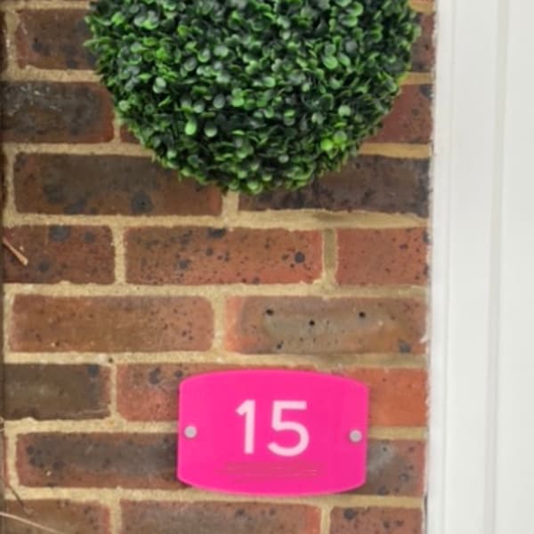 Modern Acrylic House Number Sign, Slate Look Gate Plaque - Etsy UK