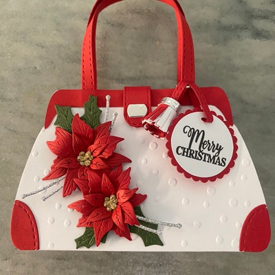 Handmade Christmas Paper Purse Gift Bag/gift Card Holder. Holiday Gift