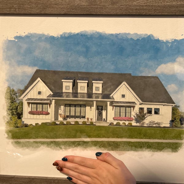 Custom House Portrait, Watercolor Home Painting, House Sketch From ...