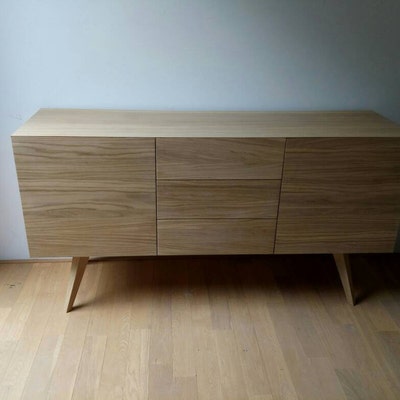 HEIM Mid-century Computer Desk With Drawers and Storage, Made of Oak ...