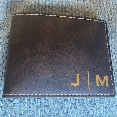 Engraved Dad Gift, Men's Wallet, Custom Monogrammed Wallet ...