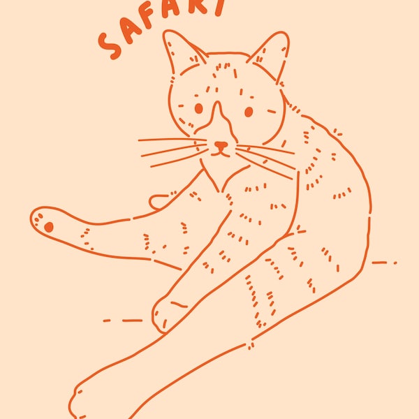 Custom Cat Portrait Cute Cat Poster Personalized Badly Drawn Pet Art ...