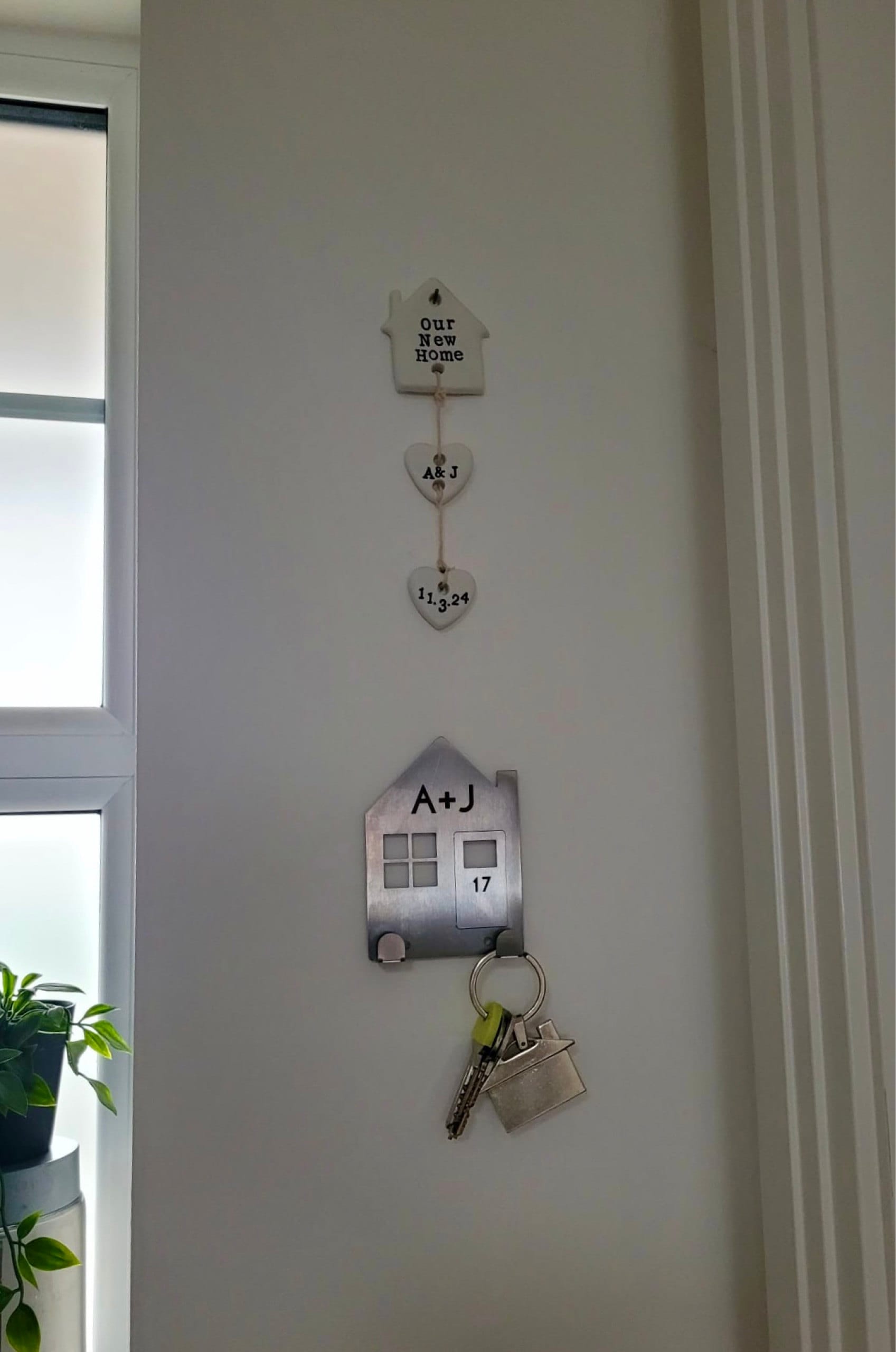 Personalised New Home Couples Key Holder