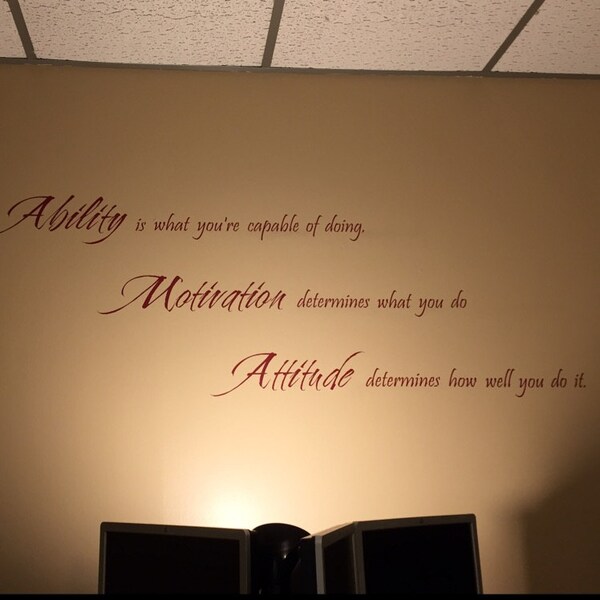 Inspirational Phrase Ability Motivation Attitude Vinyl Wall Decal ...