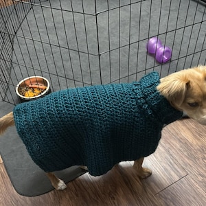 大型犬用　手編みウールセーター2XL サイズ対応♪小'中.大型犬対応♪選べる襟・袖デザイン♪犬服