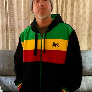 Rasta zip up hoodie outlet