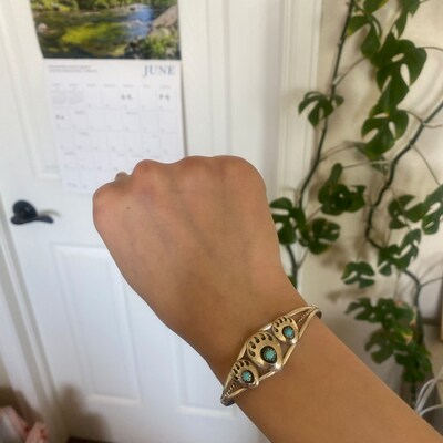 •SONORAN GOLD TURQUOISE• Navajo silver ring - size 9.75