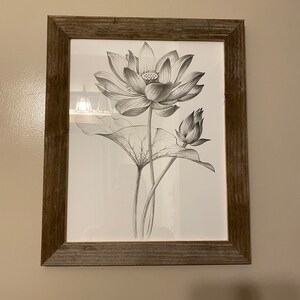 Lotus Sketch, Botanical Print, Digital File, JPEG, Hygge Art