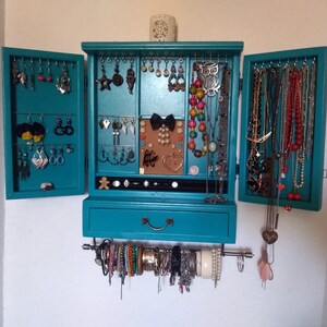 Jewelry Cabinet. Large Earrings Case Jewelry Storage. Wall | Etsy