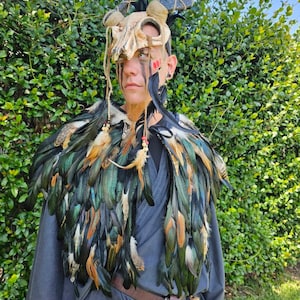Bird Feather Cape Animal Cape Man Viking Warrior Cape Wicca Ritual ...
