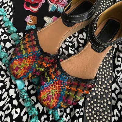 mexican woven leather sandals
