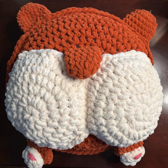 Corgi Butt Pillow Crochet Pattern, Amigurumi Dog Bum Cushion Decor