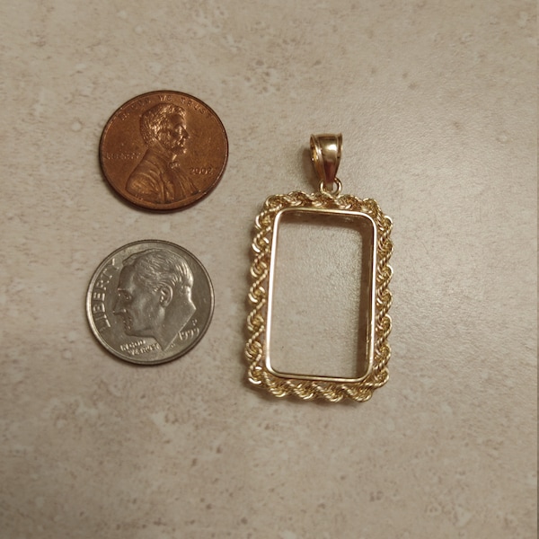 14K Pretty Yellow Gold Rope Chain Frame for 5 Gram Pamp/credit Suisse ...