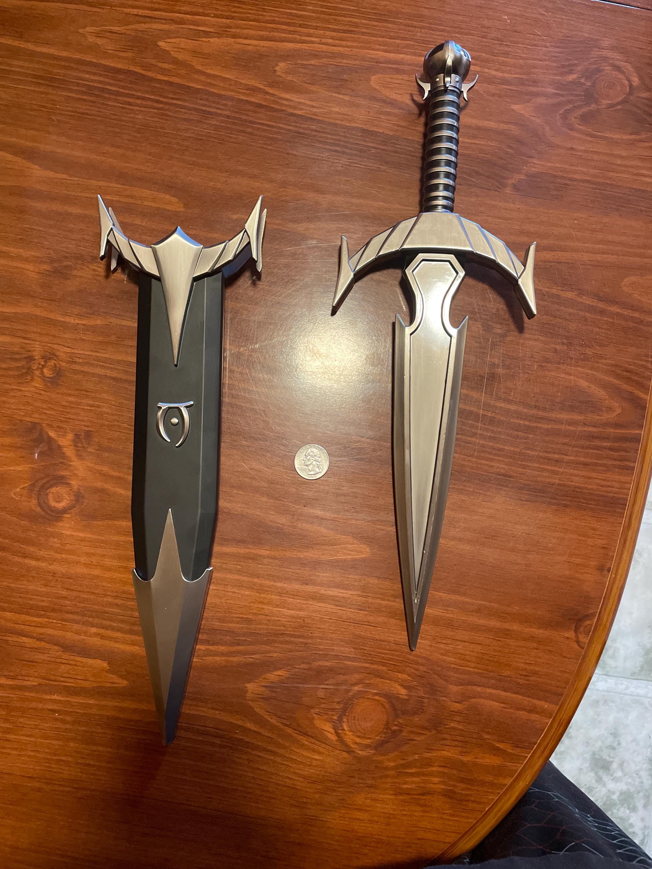 Handmade Oblivion Mehrunes Dagon Razor 45CM/17.7" Metal Skyrim Daedric Dagger Life-Size Dagon Dagger Blunt Replica Oblivion Cosplay Prop