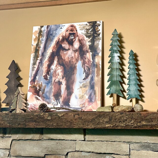Bigfoot キャンバスアート 作品 手書き Bigfoot Watercolor Canvas / Bigfoot Painting - Bigfoot Art