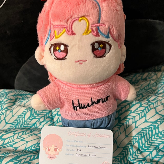 TXT ヨンジュン blue hour ピンクモリ 20cm ドール ぬいぐるみ Blue Hour Yeonjun 20 Cm Plush Doll - Etsy