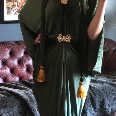 Green 1920's Velvet Great Gatsby Dress Floor Length Flapper Dress ...