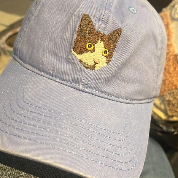 Customised Pet Face Baseball Hats with Pet Silhouette Embroidery main image 1